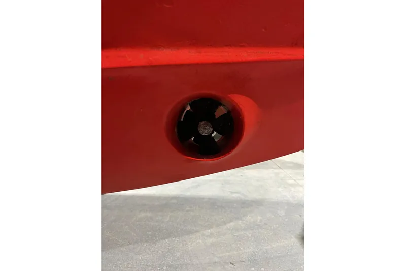 Lionheart Yacht Photos Pics Red hull detail of 2006 Sabre 38 Hard Top Express boat.