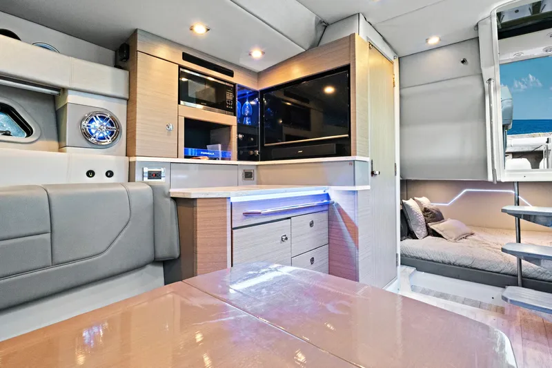 Well Told Yacht Photos Pics Interior of 2019 Formula 430 CROSSOVER yacht with modern amenities.