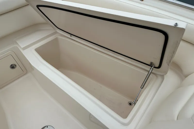 Yacht Photos Pics Open storage compartment on 2018 Grady-White Freedom 285 boat.
