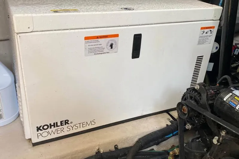  Yacht Photos Pics Kohler power system in 2012 Sea Ray 390 Sundancer boat engine room.