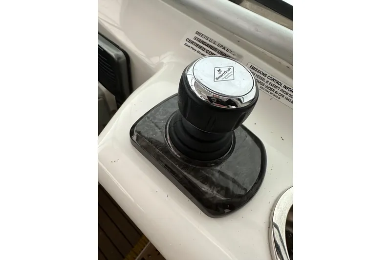  Yacht Photos Pics Joystick control on 2012 Sea Ray 390 Sundancer boat dashboard.