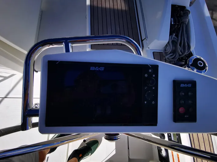 Blue Tide Yacht Photos Pics B&G navigation system on 2020 Beneteau Oceanis 46.1 yacht deck.