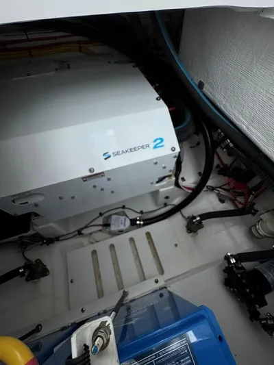  Yacht Photos Pics Seakeeper 2 gyrostabilizer in 2023 Southport 33 DC boat engine room.