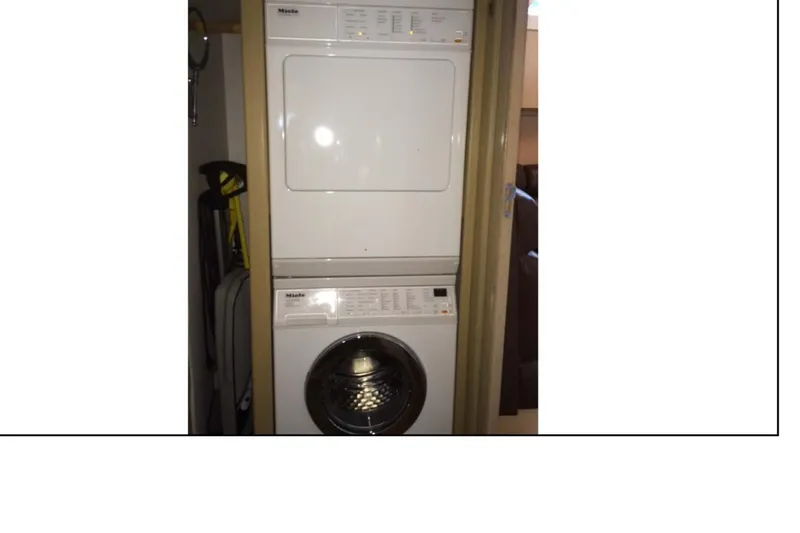 "focus" Yacht Photos Pics Stacked washer and dryer inside 1977 Hatteras 58 Yacht Fisherman.