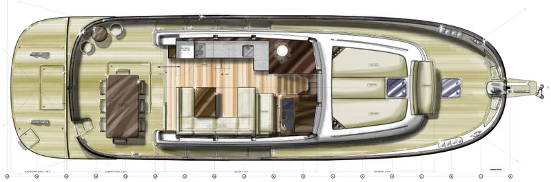  Yacht Photos Pics Galley in raised saloon