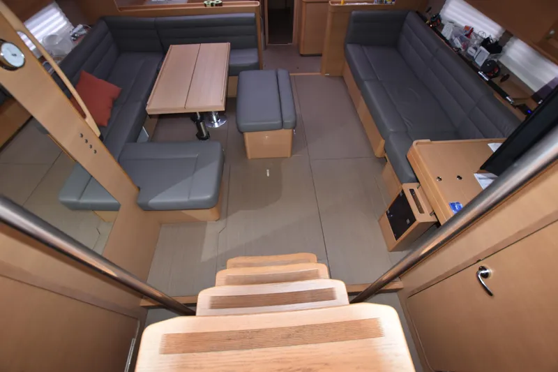 Gypsy Yacht Photos Pics 2015 Dufour 500 Grand Large sailing yacht, Ionian Sea, Corfu, Gouvia Marina with spacious seating and dining area.