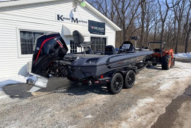 2026 Vexus VXs20 boat on trailer outside Knox Marine dealership.