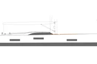 Side profile sketch of 2022 Solaris 64 RS sailboat, showcasing sleek design and modern features.