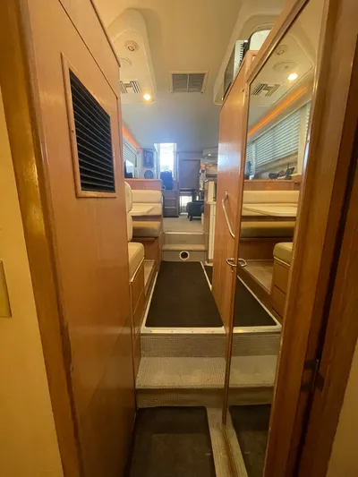 Lady Grace Yacht Photos Pics COMPANIONWAY TO SALON FROM VIP STATEROOM FORWARD