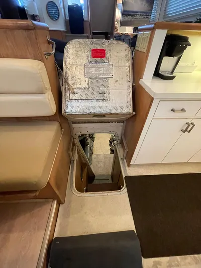 Lady Grace Yacht Photos Pics ENGINE ROOM ENTRANCE FROM FORWARD COMPANIONWAY STEPS