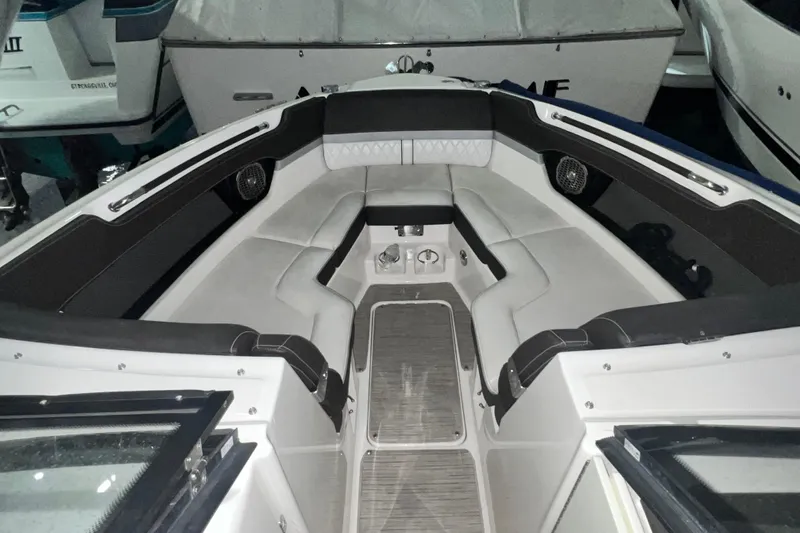  Yacht Photos Pics Interior of 2017 Sea Ray 280 SLX boat with spacious seating and modern design.