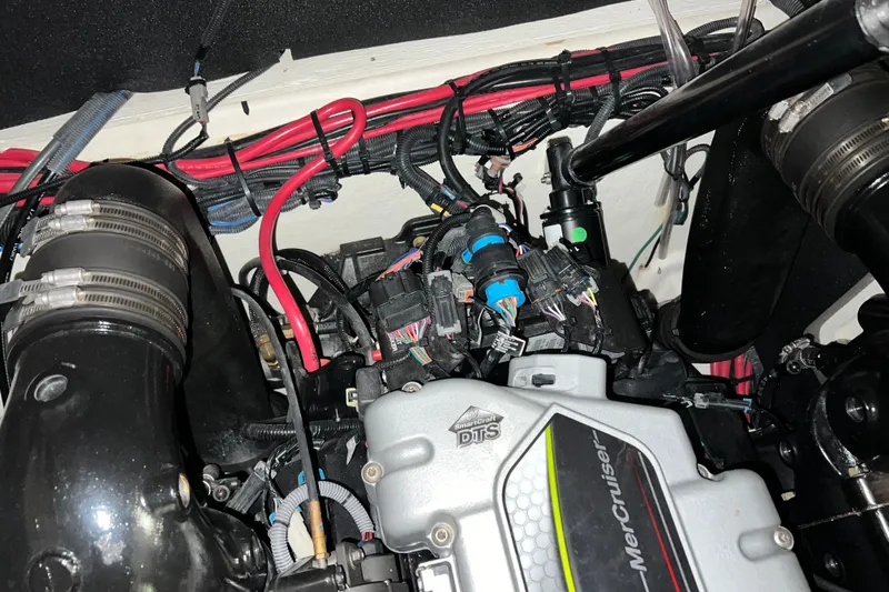  Yacht Photos Pics Engine compartment of 2017 Sea Ray 280 SLX with MerCruiser components and wiring.