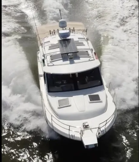 Seahorse Yacht Photos Pics 2016 Cutwater 28 LE cruising on water, aerial view.