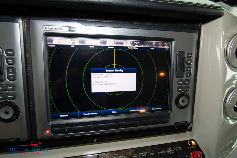  Yacht Photos Pics Raymarine radar display on 2013 Sea Ray 540 Sundancer yacht dashboard.