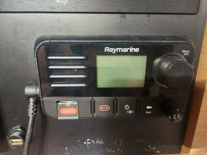 Fred's Dream Yacht Photos Pics Raymarine marine radio on Jeanneau Sun Odyssey 410, 2020 model.