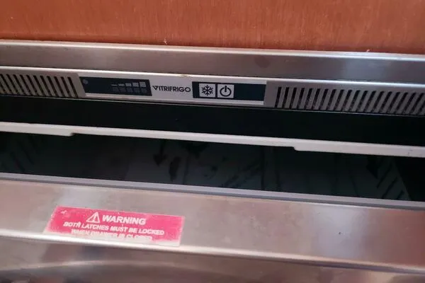 Fred's Dream Yacht Photos Pics Vitrifrigo fridge in 2020 Jeanneau Sun Odyssey 410 yacht interior.