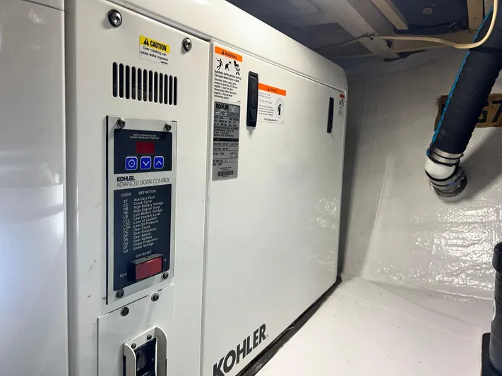 Arvo Arrow Yacht Photos Pics Kohler generator inside 1985 Chris-Craft 460 Constellation yacht engine room.