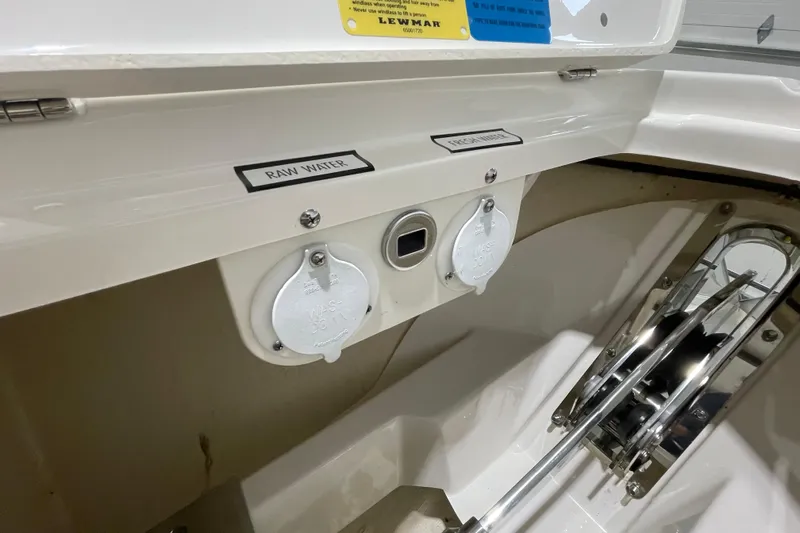  Yacht Photos Pics 2024 Pursuit DC 326 Dual Console boat with raw and fresh water access.