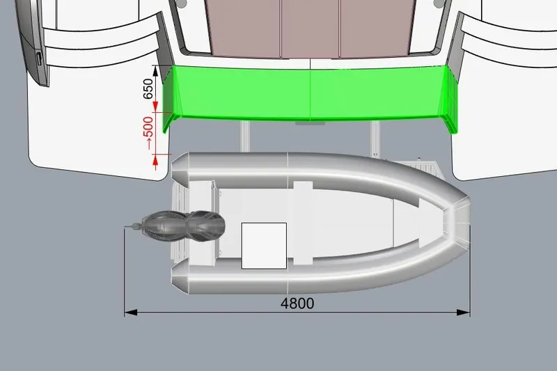  Yacht Photos Pics Top view of 2025 Mazarin 55 Catamaran Diesel with dimensions and layout details.
