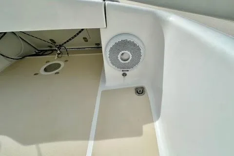 Blue Aweigh Yacht Photos Pics 2021 Tartan 345 boat interior with speaker and wiring details.