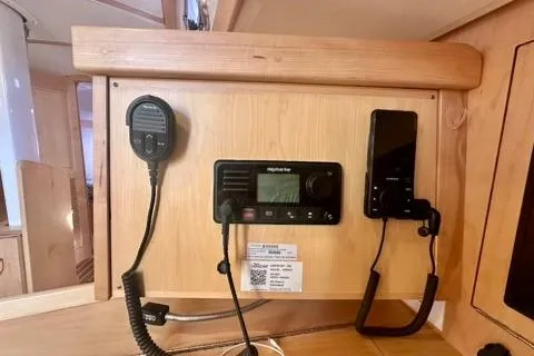 Blue Aweigh Yacht Photos Pics Boat interior with communication equipment, Tartan 345, 2021 model.