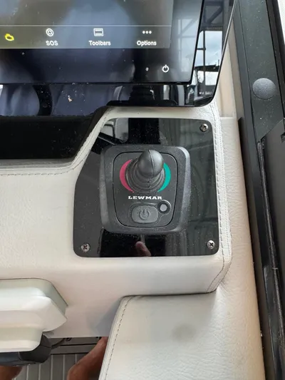  Yacht Photos Pics Control panel of 2023 Regal 36 Grande Coupe with Lewmar joystick.
