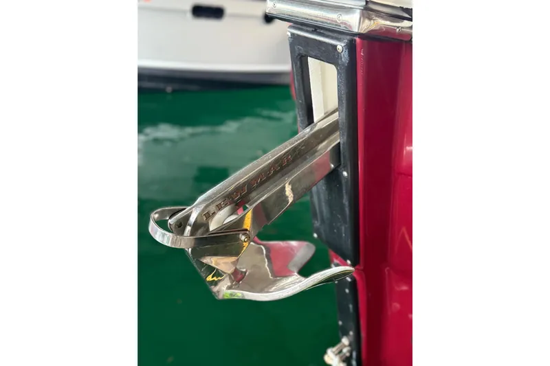  Yacht Photos Pics Anchor detail on 2016 Ranger Tugs R-31 CB boat, featuring polished metal finish.
