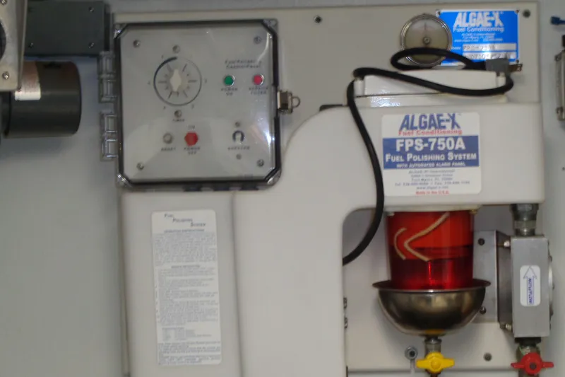 Ivory Lady Yacht Photos Pics Algae-X FPS-750A fuel polishing system in 1987 Hatteras 70 Cockpit Motor Yacht.