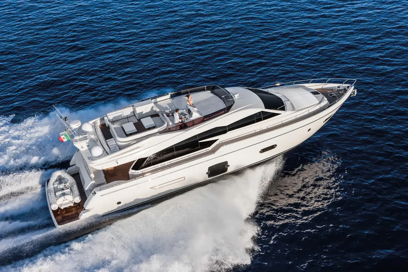  Yacht Photos Pics Manufacturer Provided Image: Ferretti 750 Aerial View