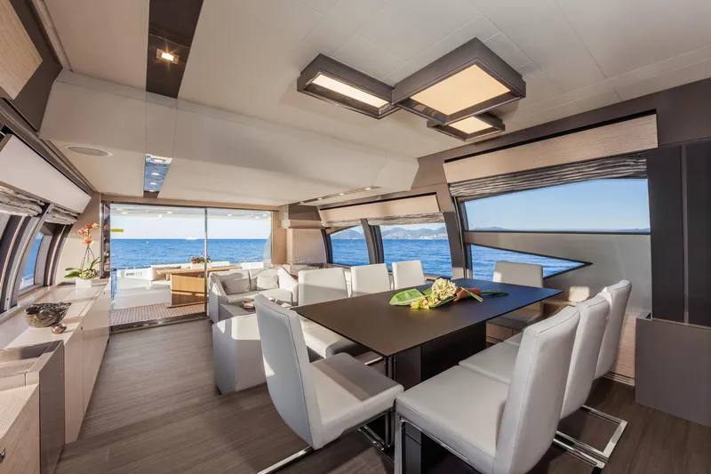  Yacht Photos Pics Manufacturer Provided Image: Ferretti 750 Dining