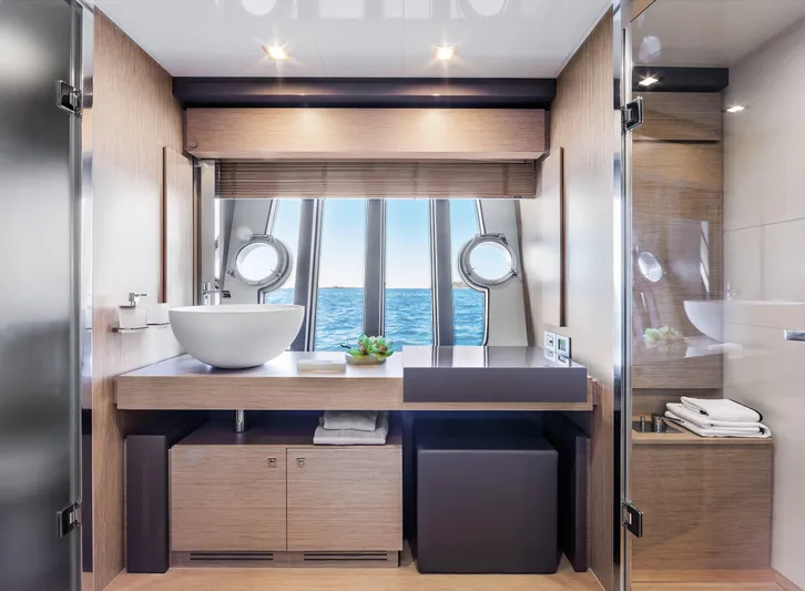  Yacht Photos Pics Manufacturer Provided Image: Ferretti 750 Bathroom