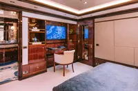 Luxurious Benetti Custom 2008 yacht interior with elegant wood finishes and modern decor.