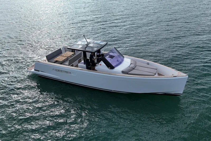  Yacht Photos Pics 2013 Fjord 40' Open yacht cruising on calm waters.