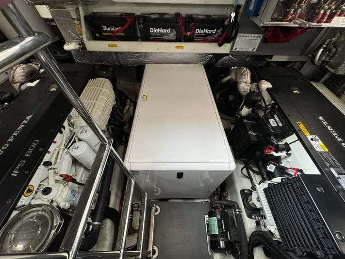  Yacht Photos Pics Engine room of 2017 Absolute 50 Fly yacht with Volvo Penta IPS 600 engines.