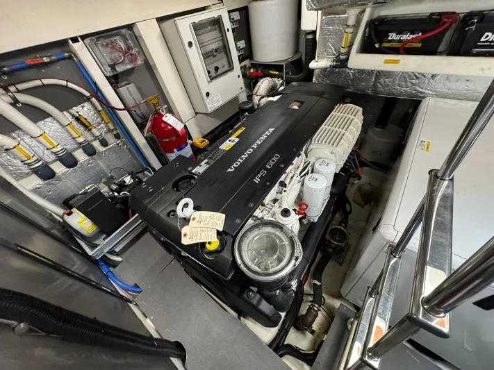  Yacht Photos Pics Engine room of 2017 Absolute 50 Fly yacht with Volvo Penta IPS 600 engine.