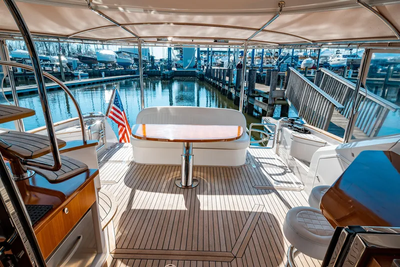  Yacht Photos Pics Luxurious 2015 Belize 54 Daybridge yacht with elegant deck and marina view.