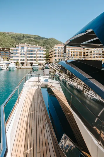  Yacht Photos Pics Astondoa 100 Century yacht docked in scenic marina, 2017 model.