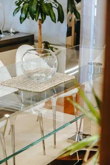  Yacht Photos Pics Luxurious interior of 2017 Astondoa 100 Century yacht with elegant glass table and decor.