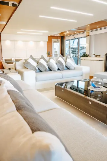  Yacht Photos Pics Luxurious interior of 2017 Astondoa 100 Century yacht with modern furnishings and elegant decor.