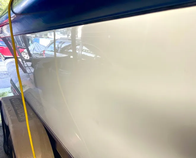  Yacht Photos Pics Side view of a 2008 Goetz Custom Boats 33' Limo Tender, showcasing sleek design.