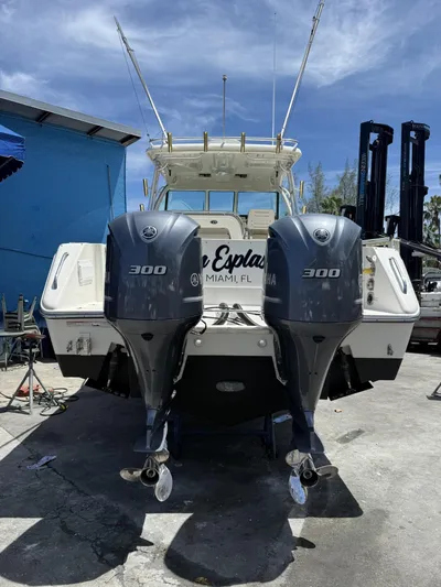  Yacht Photos Pics 2008 Pursuit OS 315 Offshore boat with dual Yamaha 300 engines, docked in Miami.