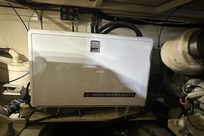 Chief Yacht Photos Pics Engine room of 2000 Grand Banks 43 Eastbay FB with Northern Lights generator.