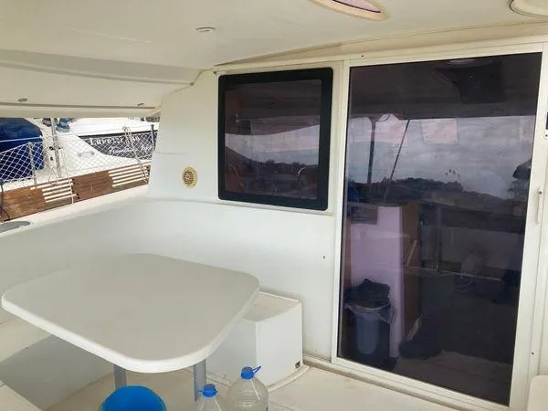  Yacht Photos Pics Outdoor seating area on a 2011 Fountaine Pajot Lipari 41 catamaran.