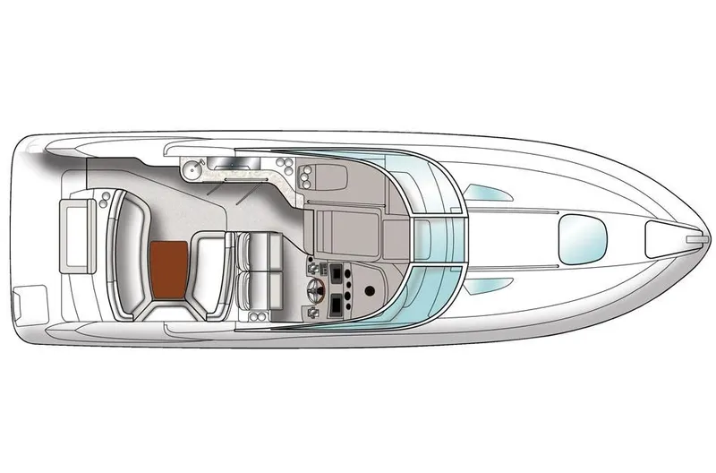 Luna Sea Yacht Photos Pics Top view layout of 2015 Sea Ray 310 Sundancer boat interior.