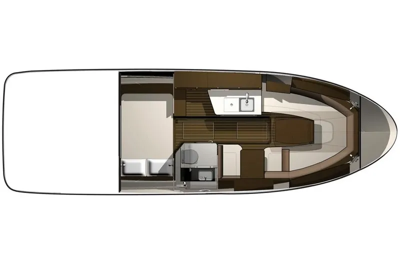 Luna Sea Yacht Photos Pics Top view layout of 2015 Sea Ray 310 Sundancer cabin interior.