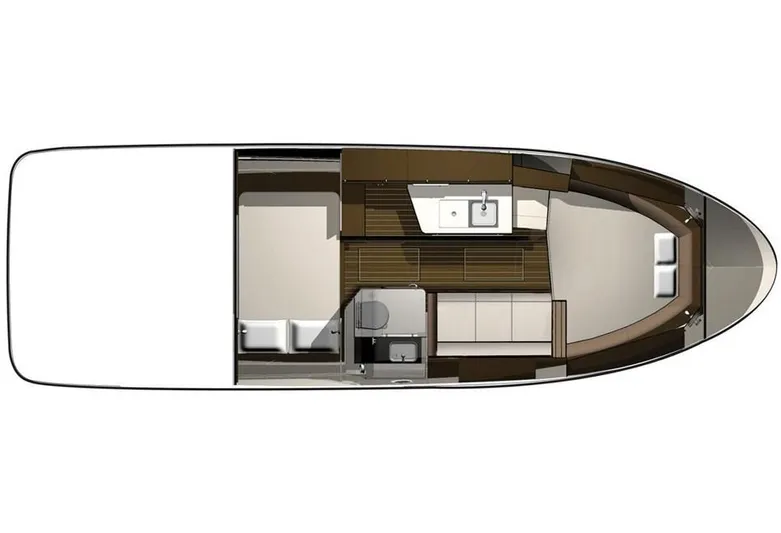 Luna Sea Yacht Photos Pics Top view layout of 2015 Sea Ray 310 Sundancer cabin interior.