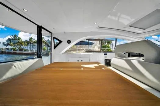 2023 Beneteau Gt45 Yacht Photos Pics 2023 Beneteau Gran Turismo 45 interior with modern design and spacious seating area.