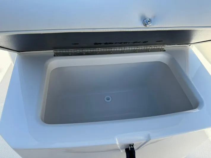  Yacht Photos Pics Open storage compartment on 2025 Sailfish 272 CC boat.