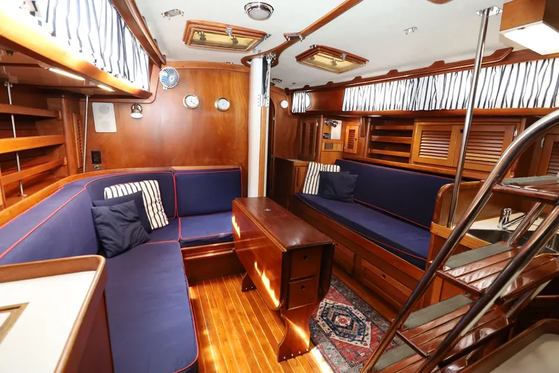 Liberty Yacht Photos Pics View of Main Salon from Nav station