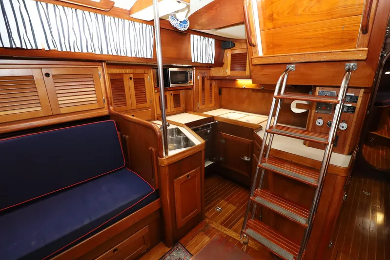 Liberty Yacht Photos Pics View of Galley from Main Salon